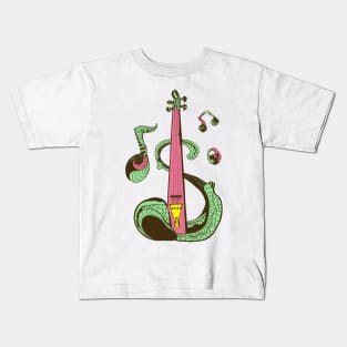 Pink and Mint String Violin Kids T-Shirt